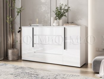Комод 2 двери 4 ящика (1600) Норд, белый (Миф) в Берёзовском - beryozovskij.mebel-e96.ru