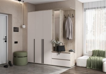 Прихожая Норд+Шкаф 1200, крафт серый/кашемир (Миф) в Берёзовском - beryozovskij.mebel-e96.ru