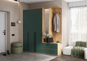 Прихожая Норд+Шкаф 1200, крафт/изумруд (Миф) в Берёзовском - beryozovskij.mebel-e96.ru