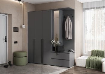 Прихожая Норд+Шкаф 1200, графит (Миф) в Берёзовском - beryozovskij.mebel-e96.ru