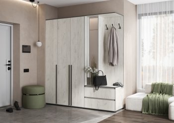 Прихожая Норд+Шкаф 1200, крафт белый (Миф) в Берёзовском - beryozovskij.mebel-e96.ru