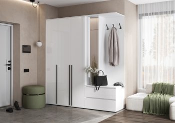 Прихожая Норд+Шкаф 1200, белый (Миф) в Берёзовском - beryozovskij.mebel-e96.ru