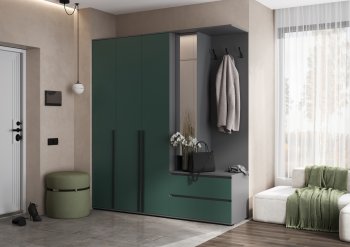 Прихожая Норд+Шкаф 1200, графит/изумруд (Миф) в Берёзовском - beryozovskij.mebel-e96.ru