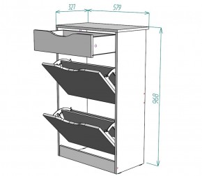 Обувница W22 (Белый) в Берёзовском - beryozovskij.mebel-e96.ru