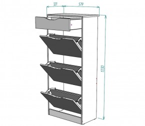 Обувница W24 (ДСС-Белый) в Берёзовском - beryozovskij.mebel-e96.ru