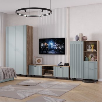 Стенка Олива комп.3 шарли бриз (БТС) в Берёзовском - beryozovskij.mebel-e96.ru