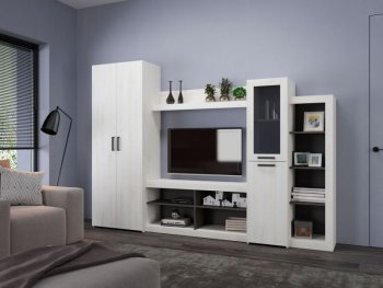 Стенка OSKAR4 сосна белая (Генезис) в Берёзовском - beryozovskij.mebel-e96.ru