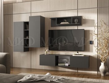 Стенка Оскар графит (Миф) в Берёзовском - beryozovskij.mebel-e96.ru