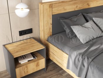 Кровать парящая Остин крафт/графит (Миф) в Берёзовском - beryozovskij.mebel-e96.ru