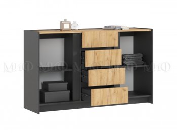 Комод 2дв.4ящ. Остин крафт/графит (Миф) в Берёзовском - beryozovskij.mebel-e96.ru