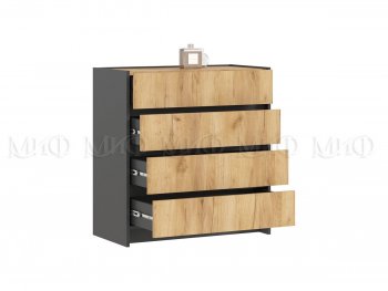 Комод 4ящ. Остин крафт/графит (Миф) в Берёзовском - beryozovskij.mebel-e96.ru