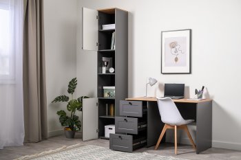Стеллаж 16.427 Остин графит(Моби) в Берёзовском - beryozovskij.mebel-e96.ru