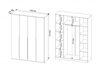 Шкаф 1600 мм Пальма, Сатин (ДСВ) в Берёзовском - beryozovskij.mebel-e96.ru