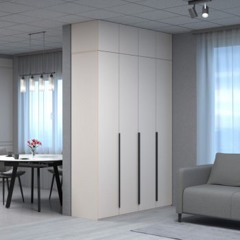 Шкаф 1600 мм Пальма с антресолью, Сатин (ДСВ) в Берёзовском - beryozovskij.mebel-e96.ru