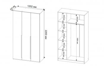 Шкаф 1200 мм Пальма, Сатин (ДСВ) в Берёзовском - beryozovskij.mebel-e96.ru