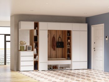 Прихожая Прага модульная, белый (Handis) в Берёзовском - beryozovskij.mebel-e96.ru