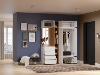 Прихожая Прага модульная, белый (Handis) в Берёзовском - beryozovskij.mebel-e96.ru