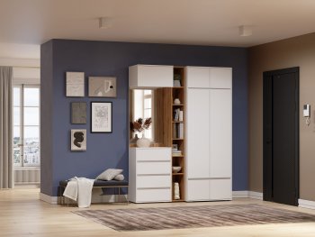 Прихожая Прага модульная, белый (Handis) в Берёзовском - beryozovskij.mebel-e96.ru
