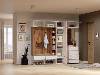 Прихожая Прага модульная, белый (Handis) в Берёзовском - beryozovskij.mebel-e96.ru