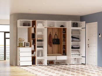 Прихожая Прага модульная, белый (Handis) в Берёзовском - beryozovskij.mebel-e96.ru