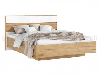 Кровать парящая Роджина с подсветкой, крафт/белый (Миф) в Берёзовском - beryozovskij.mebel-e96.ru