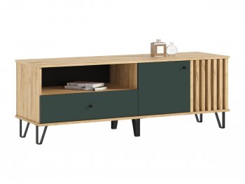 Тумба ТВ (1500) Роджина крафт/изумрудный (Миф) в Берёзовском - beryozovskij.mebel-e96.ru