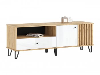 Тумба ТВ (1500) Роджина крафт/белый (Миф) в Берёзовском - beryozovskij.mebel-e96.ru