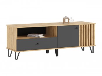 Тумба ТВ (1500) Роджина крафт/графит (Миф) в Берёзовском - beryozovskij.mebel-e96.ru