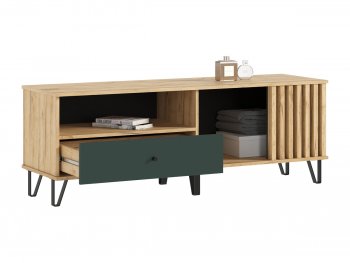 Тумба ТВ (1500) Роджина крафт/изумрудный (Миф) в Берёзовском - beryozovskij.mebel-e96.ru