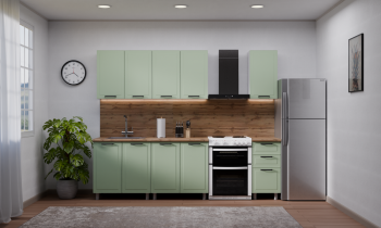 Кухонный гарнитур Ромашка 1600 мм Фисташка (Аленка) в Берёзовском - beryozovskij.mebel-e96.ru