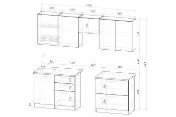 Кухонный гарнитур Шелли макси 2300 мм (Герда) в Берёзовском - beryozovskij.mebel-e96.ru