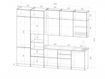 Кухонный гарнитур Шелли макси 3000 мм (Герда) в Берёзовском - beryozovskij.mebel-e96.ru
