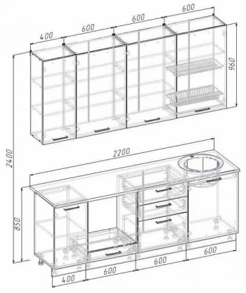Кухонный гарнитур Муссон 2200 мм в Берёзовском - beryozovskij.mebel-e96.ru