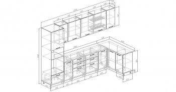 Угловой кухонный гарнитур Изумруд 3200х1400 мм в Берёзовском - beryozovskij.mebel-e96.ru