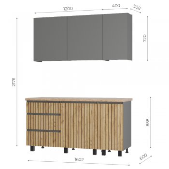 Кухонный гарнитур Шерлок 1600 мм (БТС) в Берёзовском - beryozovskij.mebel-e96.ru