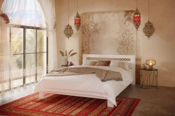 Кровать из массива Шейла белый античный (БМ) в Берёзовском - beryozovskij.mebel-e96.ru