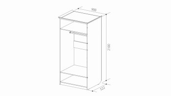 Шкаф 900 мм 2х дверный для платья ШиК-2 (Уголок Школьника 2) в Берёзовском - beryozovskij.mebel-e96.ru