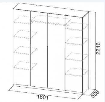 Шкаф 1600 мм ШК-5 с антресолью белый (СВ) в Берёзовском - beryozovskij.mebel-e96.ru