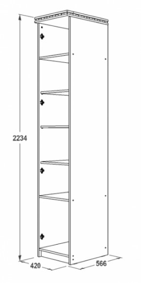 Шкаф 1-но дверный для белья Ольга-13 в Берёзовском - beryozovskij.mebel-e96.ru