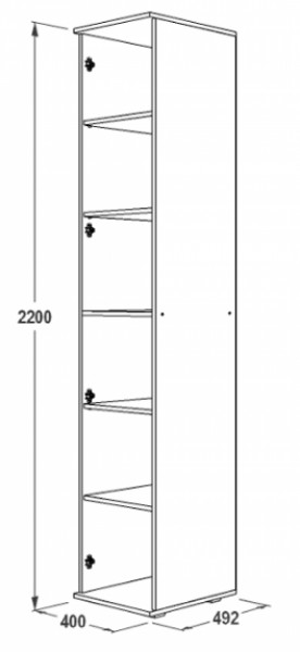 Шкаф 400 мм 1-но дверный Ольга-14 (правый) в Берёзовском - beryozovskij.mebel-e96.ru