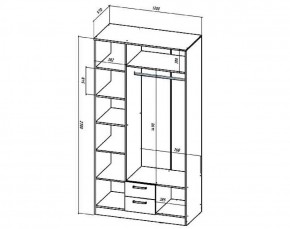 Шкаф 3-х створчатый Коста-Рика 1200 мм (Лин) в Берёзовском - beryozovskij.mebel-e96.ru