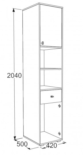 Шкаф комбинированный Омега 18 в Берёзовском - beryozovskij.mebel-e96.ru