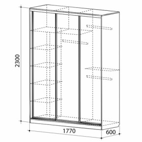 Шкаф-купе Бассо 4-600 (полки слева) в Берёзовском - beryozovskij.mebel-e96.ru