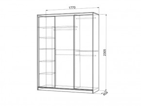 Шкаф-купе Бассо 7-600 27 (полки слева) в Берёзовском - beryozovskij.mebel-e96.ru