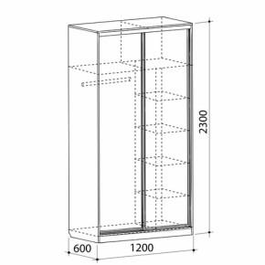 Шкаф-купе Рио 2-600 (полки справа) в Берёзовском - beryozovskij.mebel-e96.ru