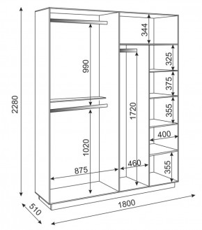 Шкаф 4-х дверный 1800 мм Тиффани М22 (Риннер) в Берёзовском - beryozovskij.mebel-e96.ru