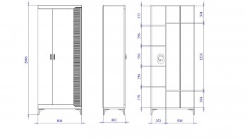 Шкаф 800 мм 2-дверный NEW Сиде Белый (СБК) в Берёзовском - beryozovskij.mebel-e96.ru