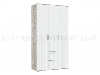 Шкаф 1200 мм Сильвия, дуб юкон/белый (Миф) в Берёзовском - beryozovskij.mebel-e96.ru