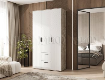 Шкаф 1200 мм Сильвия, дуб юкон/белый (Миф) в Берёзовском - beryozovskij.mebel-e96.ru