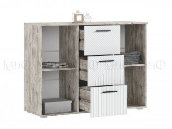 Комод Сильвия, дуб юкон/белый (Миф) в Берёзовском - beryozovskij.mebel-e96.ru
